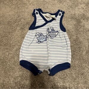 Vintage Basics Editions Baby Boy Nautical Sleeveless Romper Size 3-6M Beach